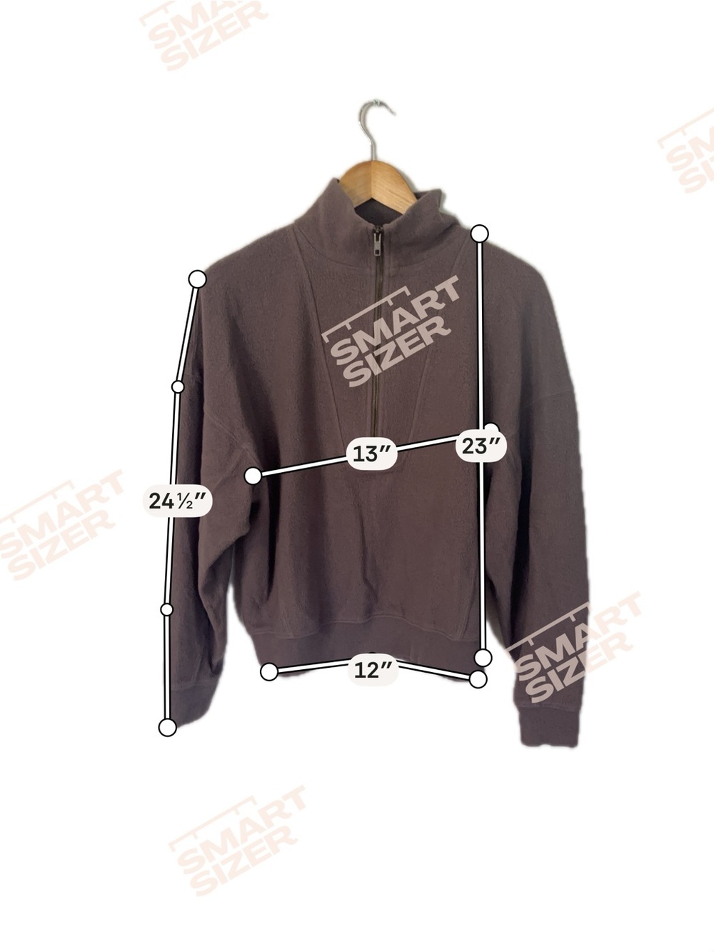 Women's French Terry Quarter Zip Sweatshirt Universal Thread brown - Picture 2 of 3